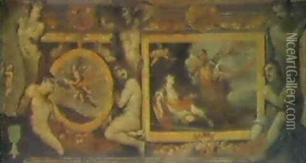 Decorative Frieze Oil Painting - Pietro (Libertino) Liberi