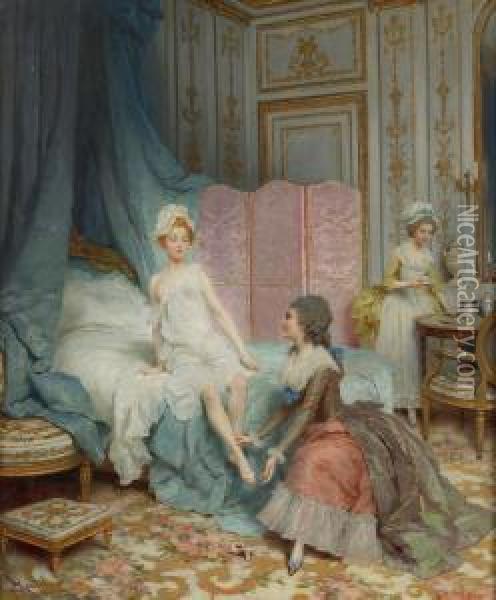Le Lever De La Jeune Fille Oil Painting - Lucius Rossi
