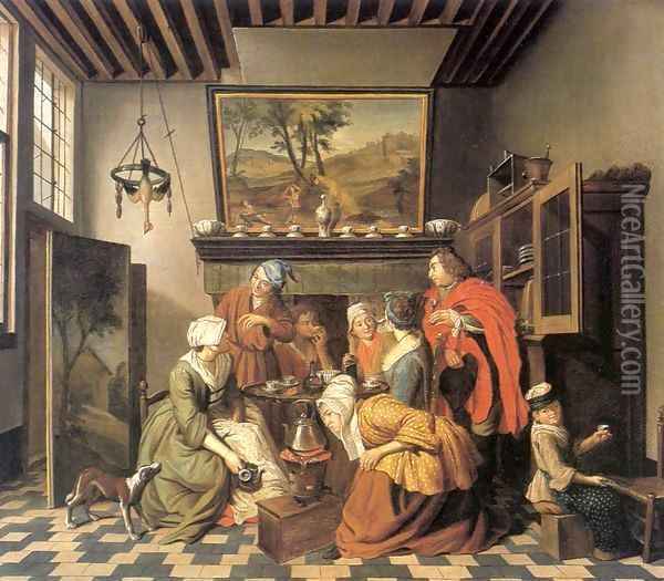 Tea Time 2 Oil Painting - Jan Jozef, the Younger Horemans