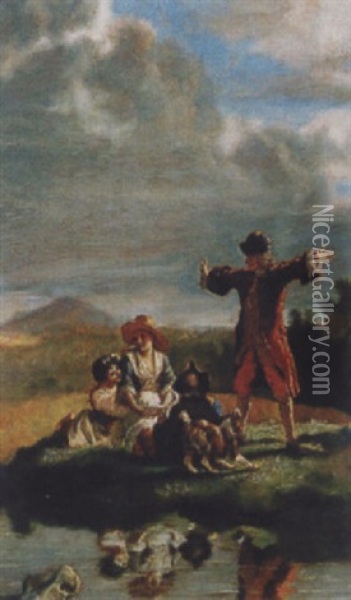 Voltaire Et Les Paysans Oil Painting - Jean Voltaire Huber
