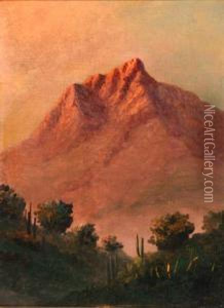 Mountain View At Sunset Oil Painting - Frank Blackwell Mayer