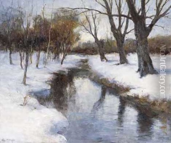 First Snow Oil Painting - Charles Paul Gruppe