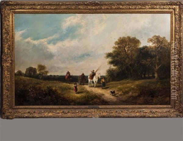 View In Bassett, Wiltshire Oil Painting - James E. Meadows