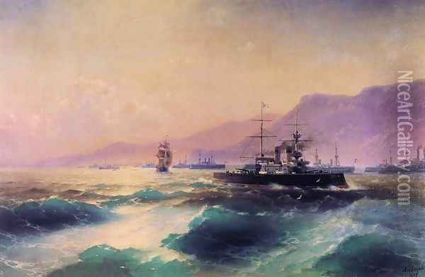 Gunboat off Crete Oil Painting - Ivan Konstantinovich Aivazovsky