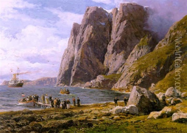 Am Fuse Des Nordkaps Oil Painting - Karl Paul Themistocles von Eckenbrecher