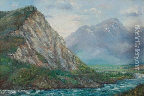 Alaskan Landscape Oil Painting - Leonard Moore Davis