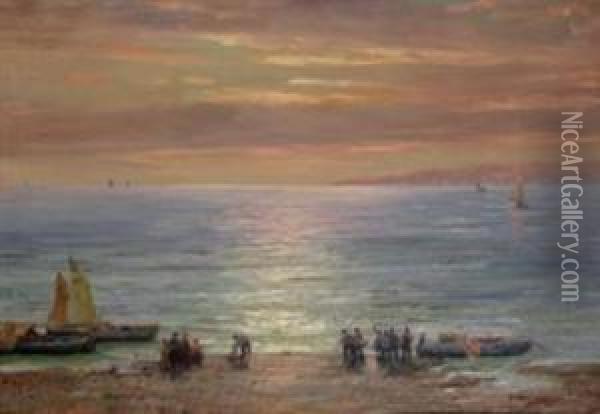 Arrivo Della Pesca Oil Painting - Federico Morello