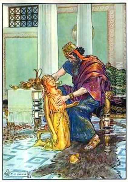 King Midas and his Daughter Oil Painting - Charles Edmund Brock