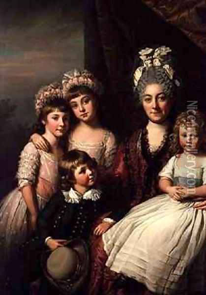 Lady Cooper with her Family Oil Painting - Sir Nathaniel Dance-Holland