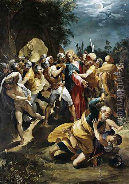 Christ Taken Prisoner c. 1597 Oil Painting - Giuseppe Cesari