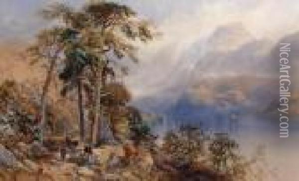 Loch Katrine, Perthshire Oil Painting - James Burrell-Smith