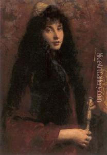 A Jewish Youth Oil Painting - Cecil van Haanen