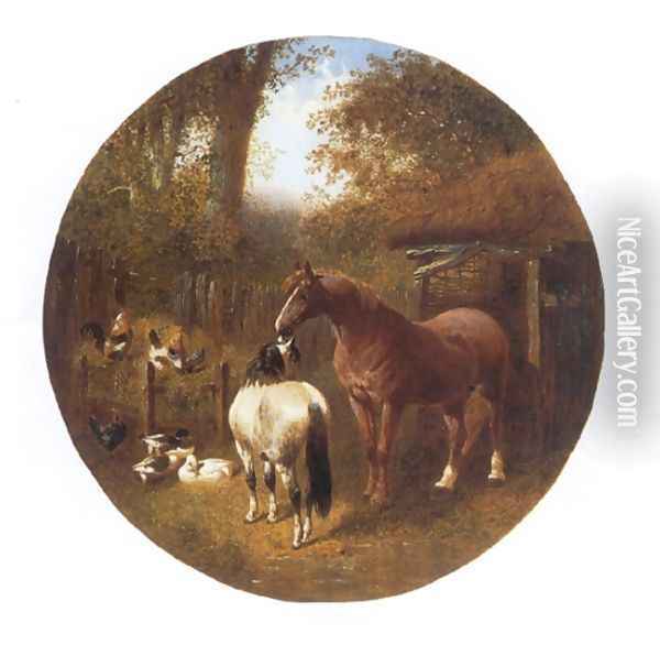 A Farmyard Scene Oil Painting - John Frederick Herring Snr