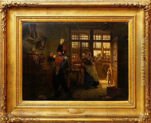 The Intruder Oil Painting - Henri van Seben