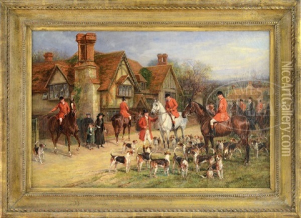 Preparing For The Hunt Oil Painting - Heywood Hardy