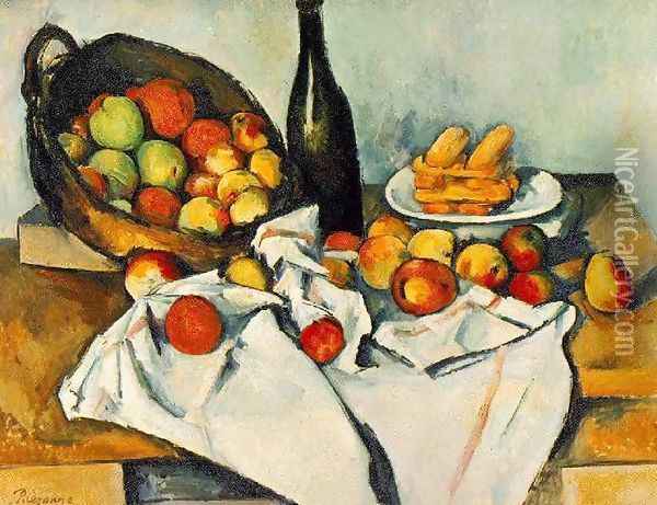 Still Life with Basket of Apples Oil Painting - Paul Cezanne