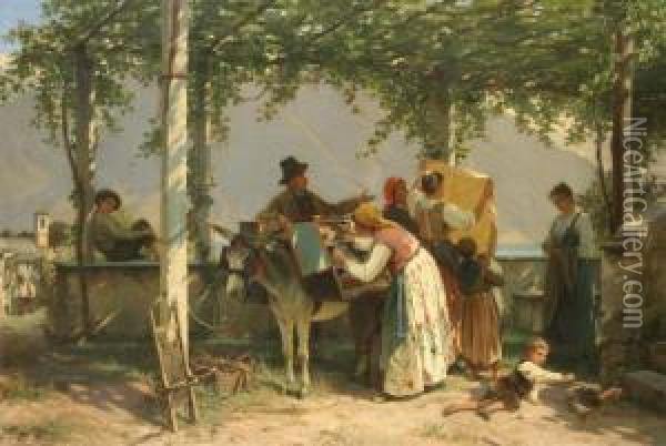 Il Mercante Girovago Oil Painting - Luigi Bianchi