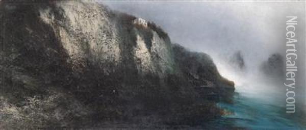 Landscape On Capri Oil Painting - Karl Wilhelm Diefenbach