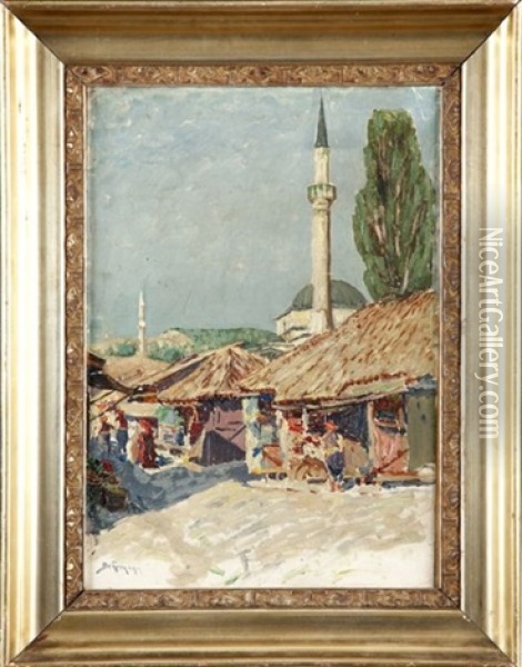Arabskie Miasteczko Oil Painting - Adolf Behrmann