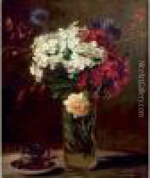 Bouquet Et Tasse Oil Painting - Jacques-Emile Blanche