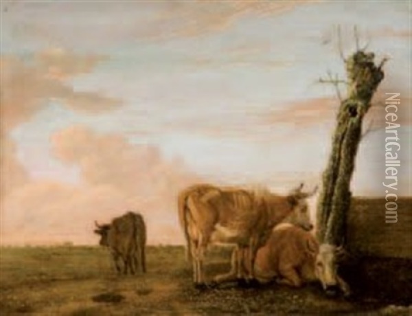 Vaches Au Paturage Oil Painting - Paulus Potter