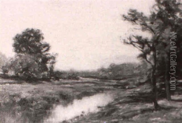 Landscape With Stream Oil Painting - Edward B. Gay