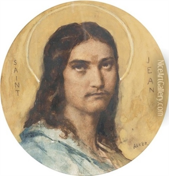Saint Jean Oil Painting - Albert Anker