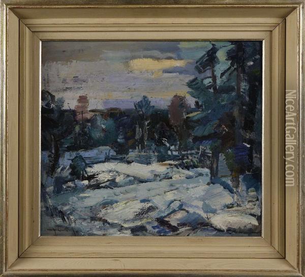 Vinterdag Malad Oil Painting - Hugo Carlberg