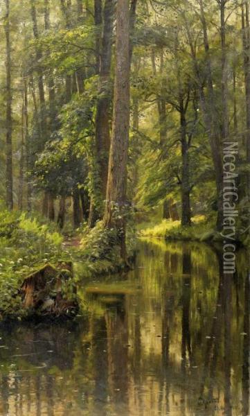 Forest Brook Oil Painting - Peder Mork Monsted