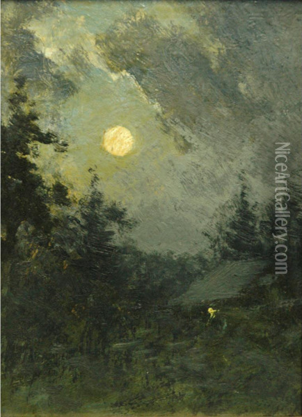 Moonlight Over Trees Oil Painting - Edward Loyal Field