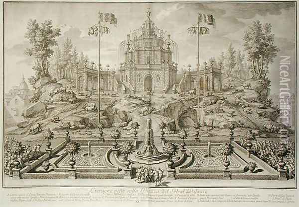 The Cuccagna, from Narrazione delle Solemni Reali Feste , engraved by Giuseppe Vasi 1710-82, published 1749 Oil Painting - Re, Vincenzo dal