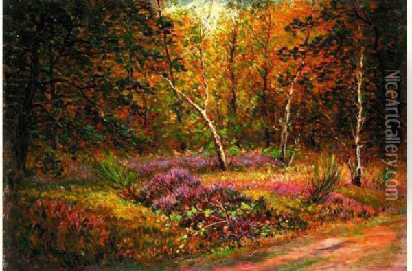 La Foret De Fontainebleau Oil Painting - James Desvarreux-Larpenteur