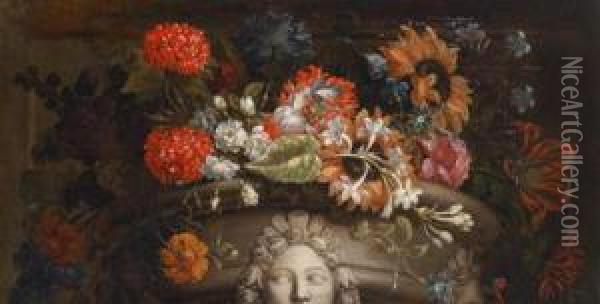 Blumen In Einer Vase Oil Painting - Caspar Pieter I Verbrugghen