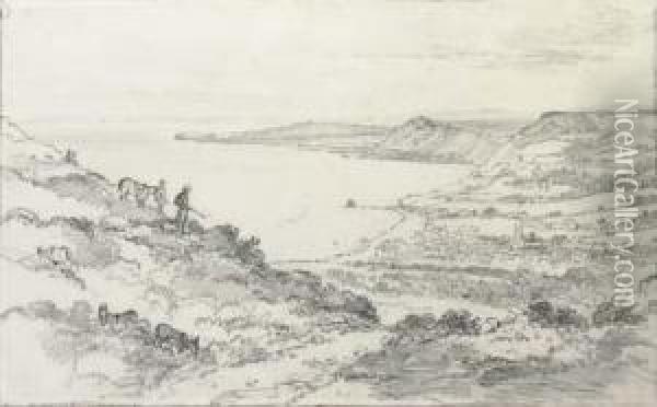 Sidmouth From Salcombe Hill Oil Painting - Henry Edridge