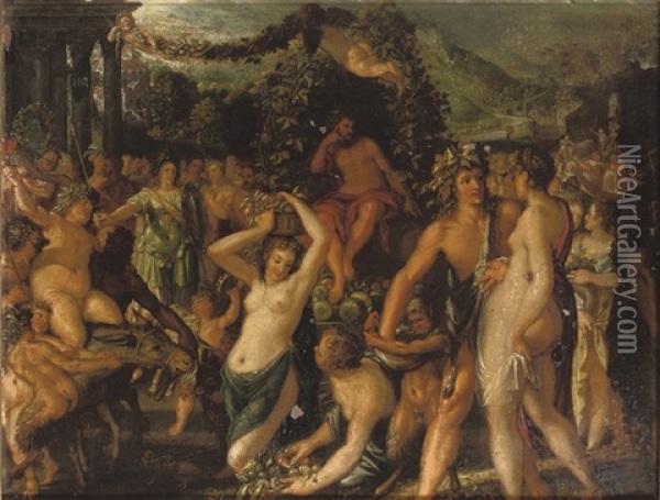 Sine Baccho Et Cerere Friget Venus Oil Painting - Jacob Hoefnagel