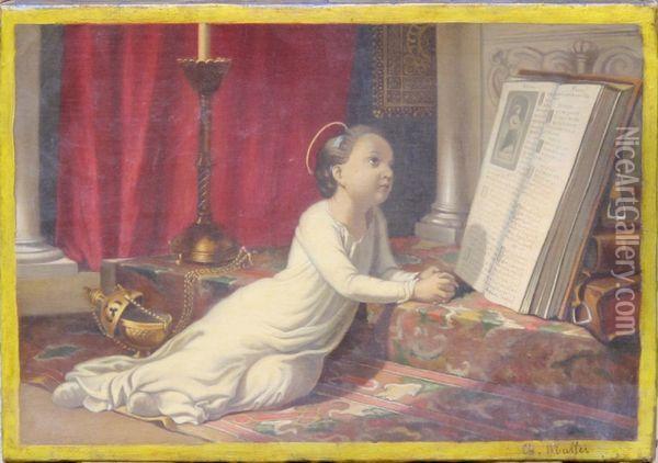 L'enfance De Saint Elisabeth De Hongrie Oil Painting - Charles-Louis Mutler
