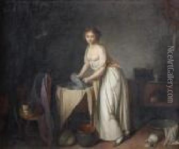 La Blanchisseuse Oil Painting - Louis Leopold Boilly