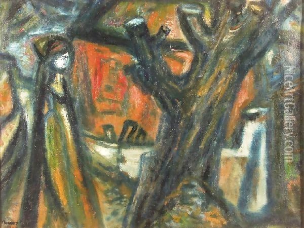Truncated Tree 1944 Oil Painting - Gyula Hincz