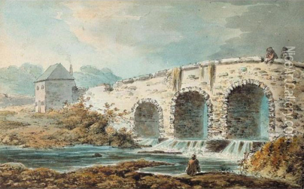 Bridge Over The River Dodder, Upper Rathmines Oil Painting - John Henry Campbell