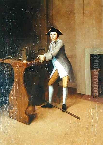 Man Working Lathe Oil Painting - Arthur William Devis