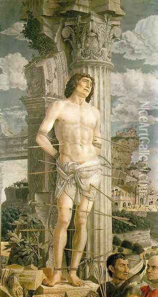 St Sebastian 1456-59 Oil Painting - Andrea Mantegna