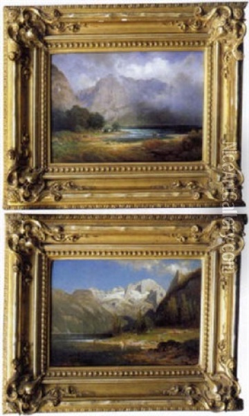 Lac Au Pied Des Montagnes Oil Painting - Julius Karl Rose