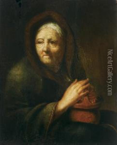 An Old Woman Oil Painting - Govert Teunisz. Flinck