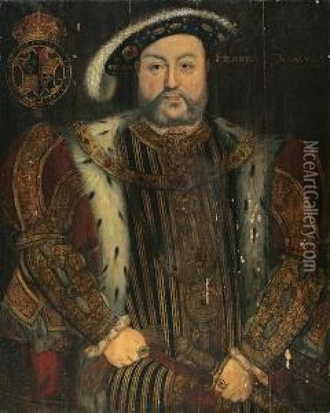 A Portrait Of King Henry Viii Oil Painting - Hans Holbein the Younger