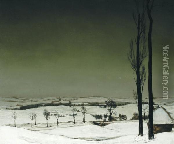 Winter Landscape -paysage Hivernal Oil Painting - Valerius De Saedeleer