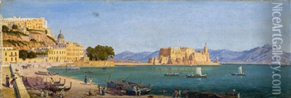 Italienischer Hafen Oil Painting - Carl Georg Enslen