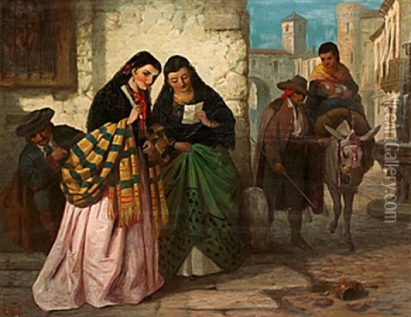 The Spanish Love Letter Oil Painting - Robert Kemm