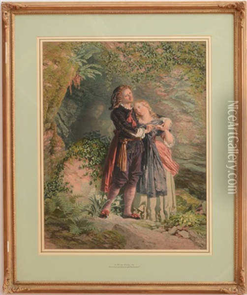 Ferdinand And Miranda From The Tempest Oil Painting - Henry Anelay
