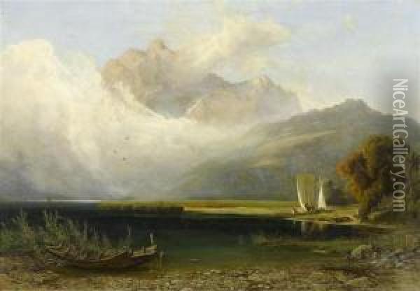View Of The Lake Of Four Cantons Oil Painting - Jost Joseph Niklaus Schiffmann
