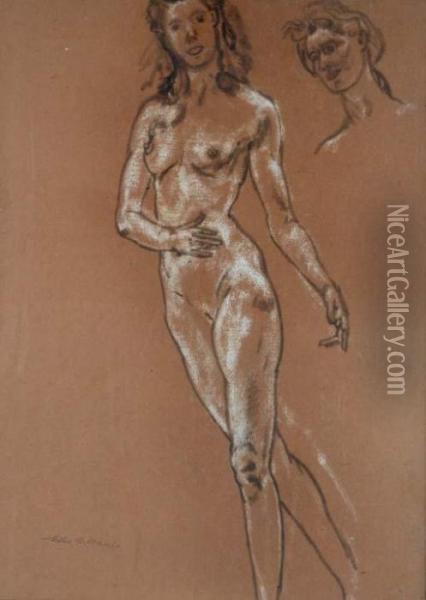 Nude Figure Study Oil Painting - Arthur Bowen Davies